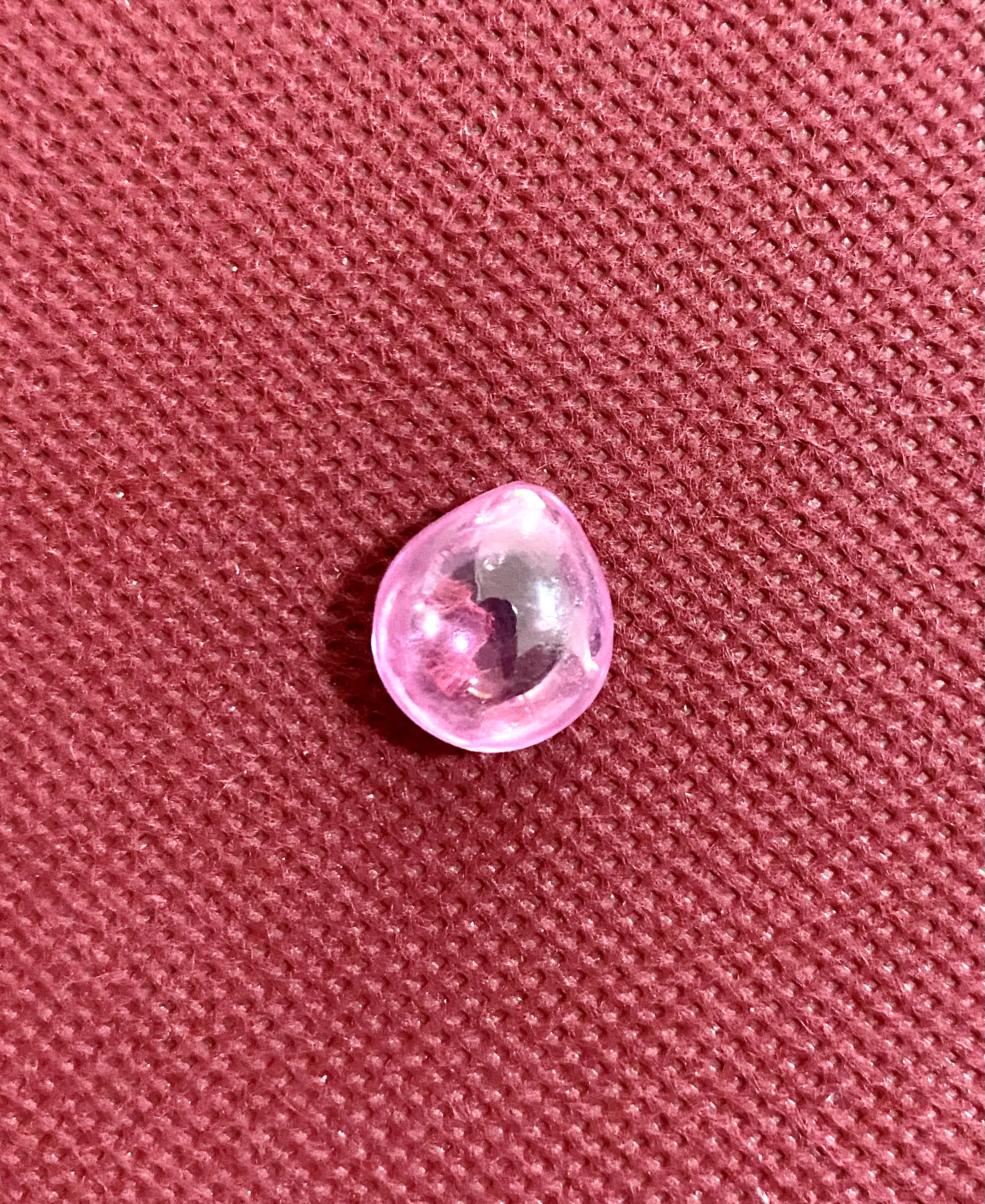 เพชรพญานาค สีชมพู แบบหยดน้ำขนาด 1.4 ซม.