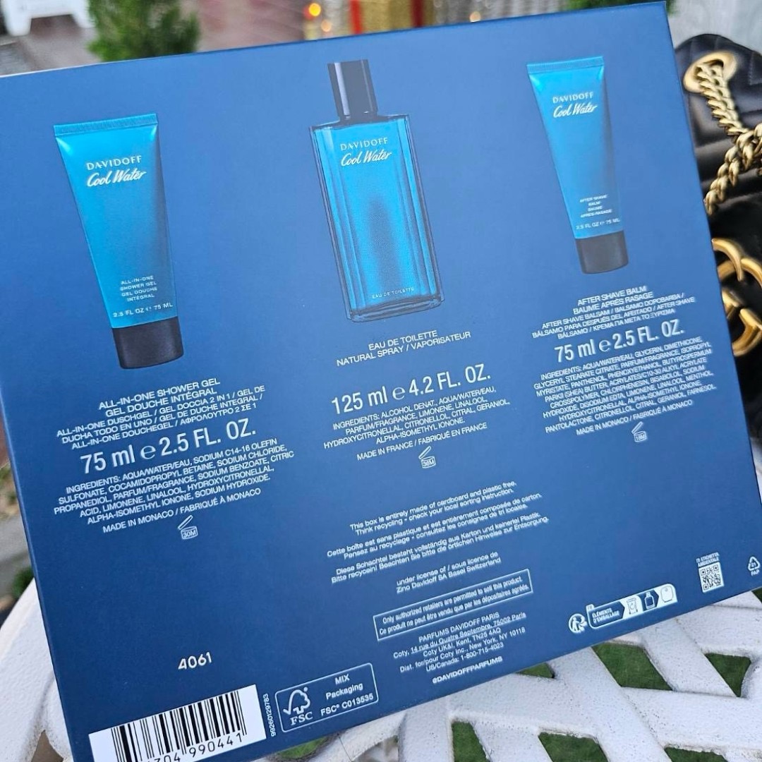 เซ็ทน้ำหอม Davidoff Cool Water EDT For Men Set 3 Items