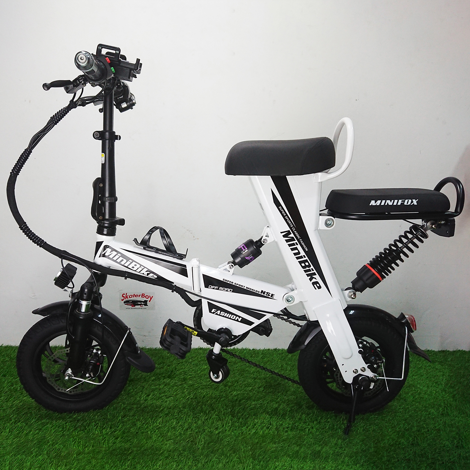 [0801] จักรยานไฟฟ้า รุ่น Mini 2ที่นั้ง พร้อมไฟเบรก แบต 48V รับประกัน6เดือน มี 3 สี ดำ แดง ขาว