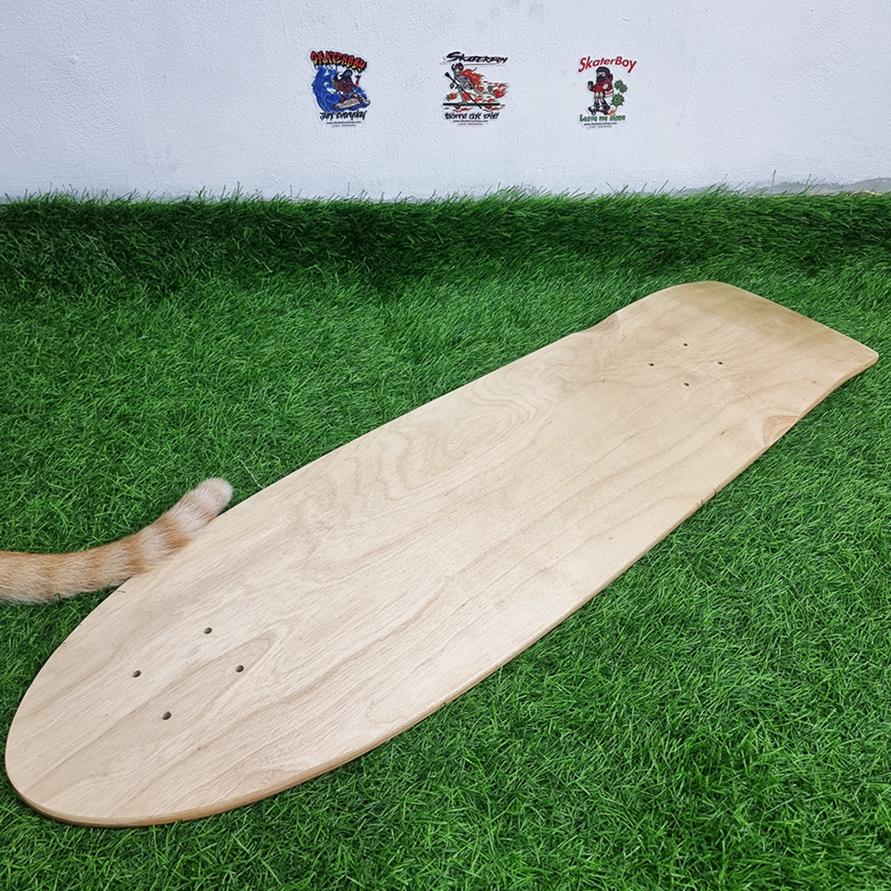 [0301] แผ่นไม้สเก็ตบอร์ด surfskate 33" 34" ทรง 77 ท้ายตัด เหยียบง่าย สเนปดี