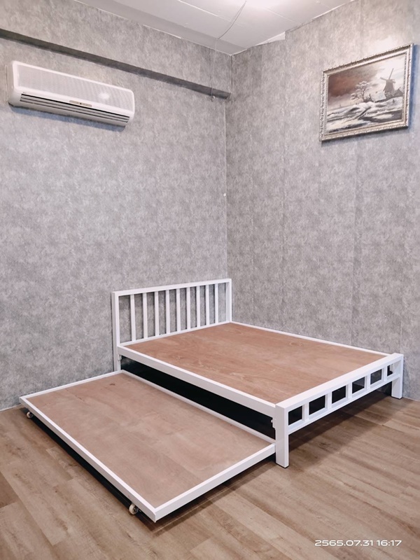 B101-SL3 เตียงเหล็ก 5ฟุต สไลด์ 3ฟุต