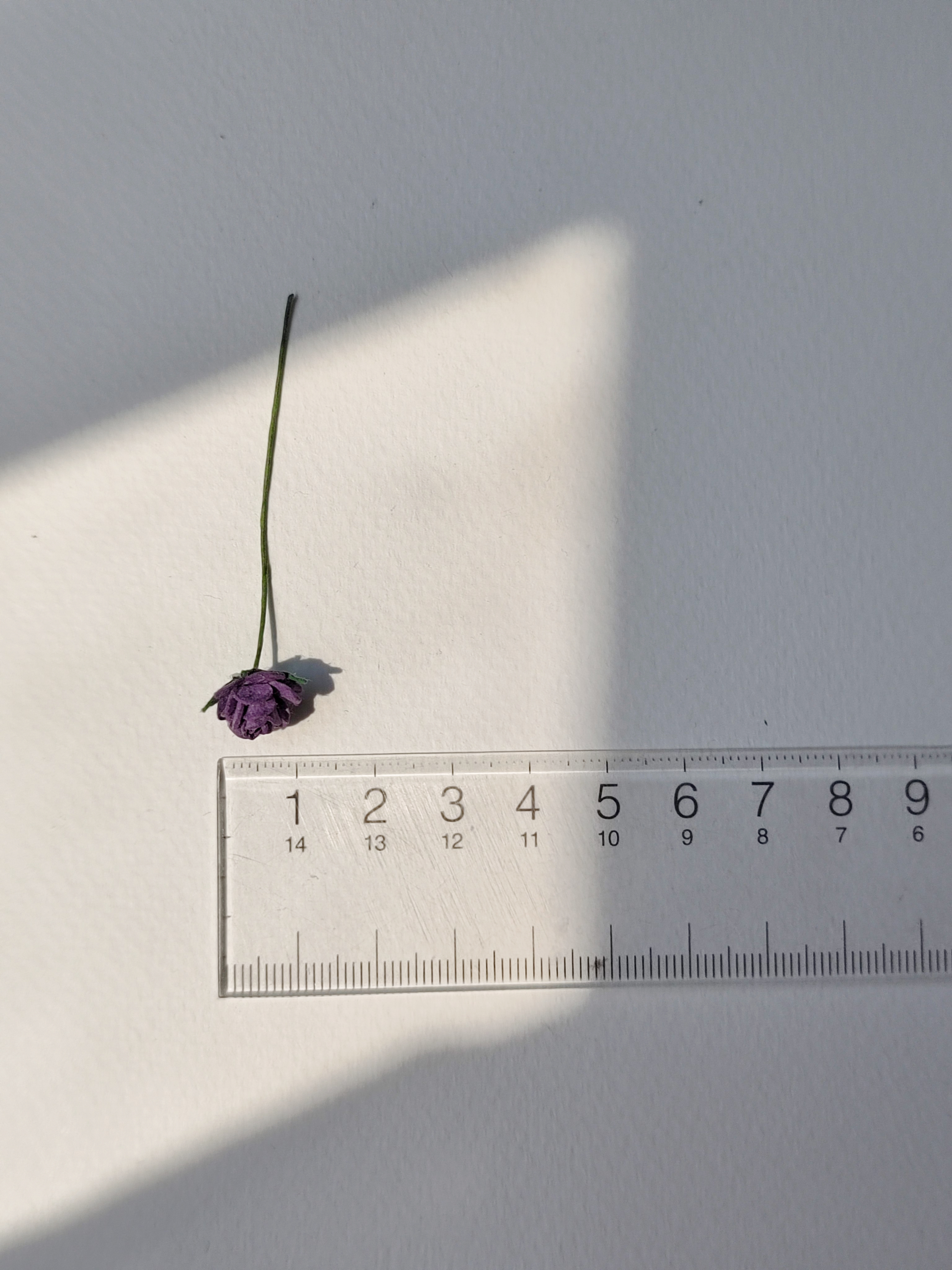 ดอกไม้กระดาษสาสำหรับตกแต่ง ของชำร่วย ดอกกุหลาบจิ๋วกระดาษสา สีม่วงเข้ม ขนาด 1 cm. จำนวน 100 ดอก/1 ถุง