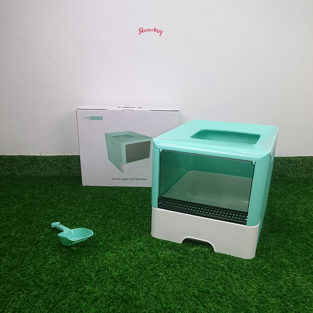 [1100] ห้องน้ำแมว Indoor เก็บกลิ่น พร้อมที่ตัก ถอดประกอบเคลื่อนย้ายได้