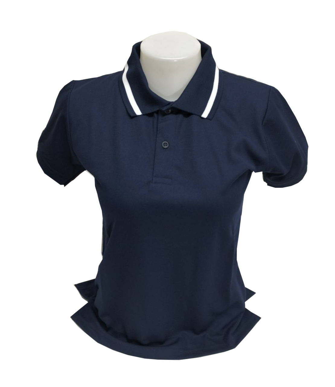 เสื้อโปโลไฮโดรเทค สีน้ำเงินกรมท่า แขนจั๊มครึ่งเดียว