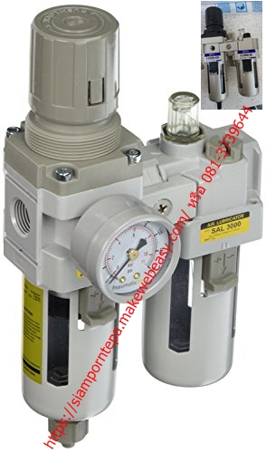 SAU3010M-03 , EC3010-03 Size 3/8" "Manaul" Filter Regulator 2 Unit ฟิลเตอร์ เร็กกูเลเตอร์ แบบ "ปรับมือ" ระบายน้ำ ลม ฝุ่น แบบอัตโนมัติ ส่งฟรีทั่วประเทศ