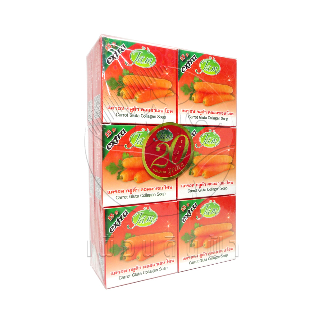[JAM] สบู่แจม แครอทคอลลาเจน (J101) แพ็ค12ก้อน 65g.