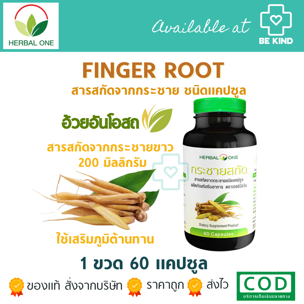 HERBAL ONE Finger Root Extract กระชายสกัด 60 แคปซูล