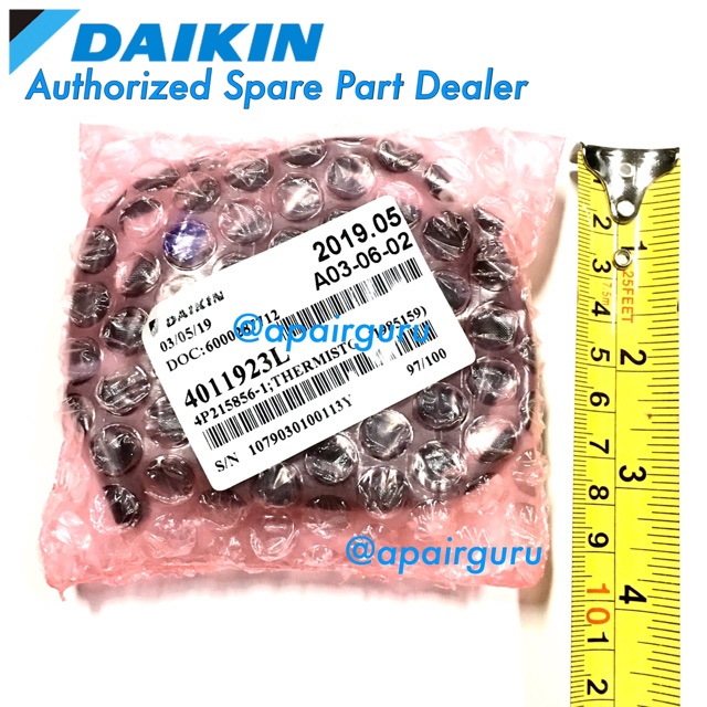 เซ็นเซอร์อุณหภูมิ Daikin รหัส 4011923L (1985159) ** THERMISTOR อะไหล่แอร์ ไดกิ้น ของแท้