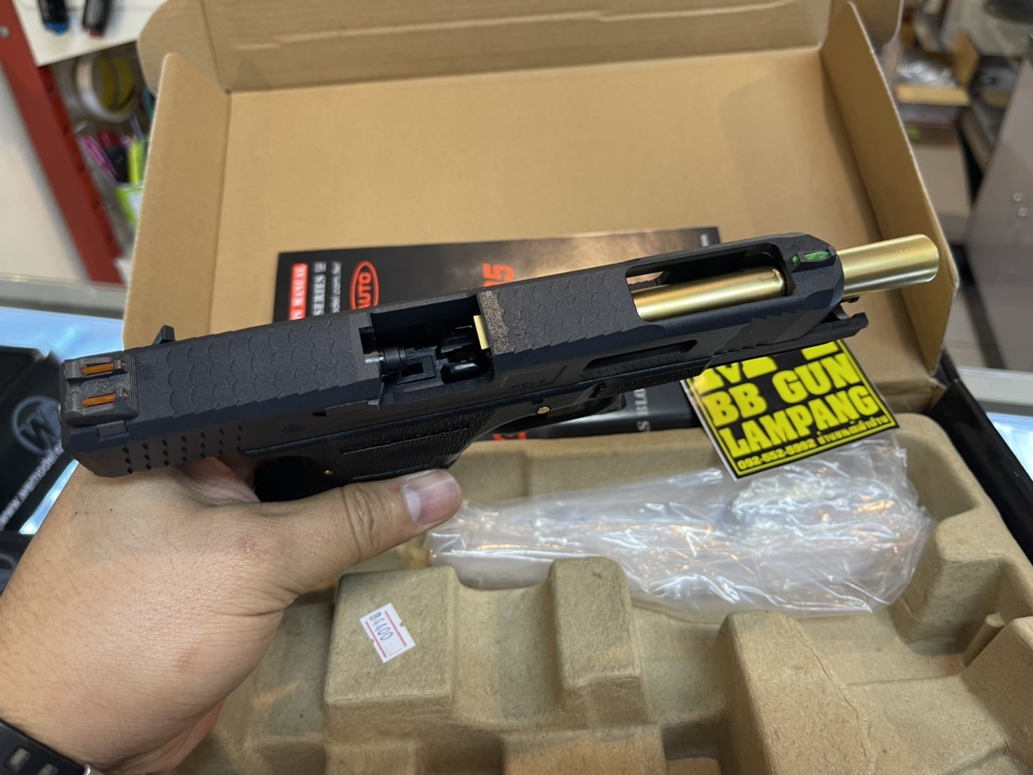 WE - Glock 35 G-Force T1 เฟรมดำ สไลด์ดำ ท่อทอง