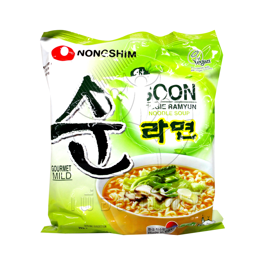 [Nongshim] บะหมี่เกาหลี ซุน เวจจี้ ราเมียน Soon Veggie Ramyun 112g.