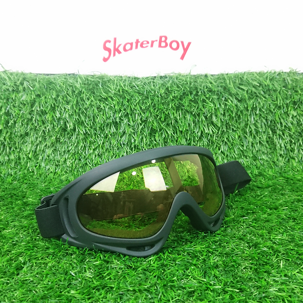 [0101][ลด50%] แว่นตากันลม กันฝุ่น เล่นสเก็ตบอร์ด สกู๊ตเตอร์ จักรยาน สีชา สีใส สีดำ
