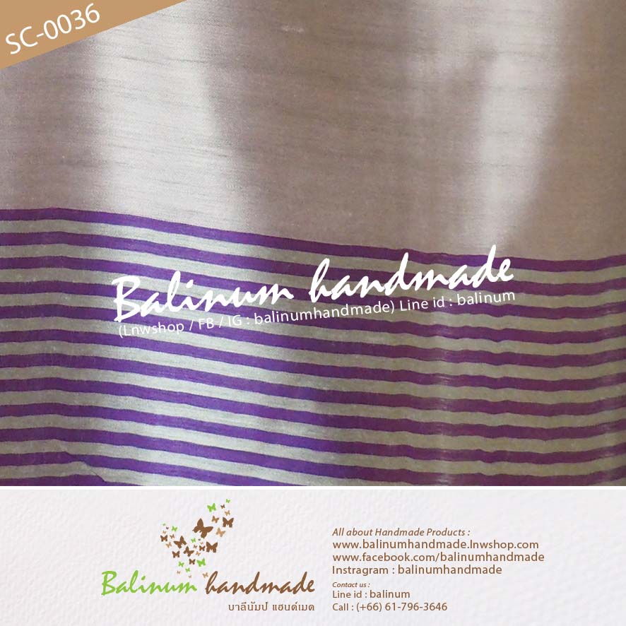 Thai Silk Scarf 100% Very Soft and Thin Fabric, Make You Feel Comfortable and Warm ผ้าพันคอผ้าไหม 100% เนื้อผ้านุ่ม ลื่น บางเบา ให้ความอบอุ่น รู้สึกสบาย สามารถนำมาพันคอหรือคลุมไหล่ก็ได้ (ใช้ได้ทั้งผู้หญิงและผู้ชาย) ม่วง (Purple)