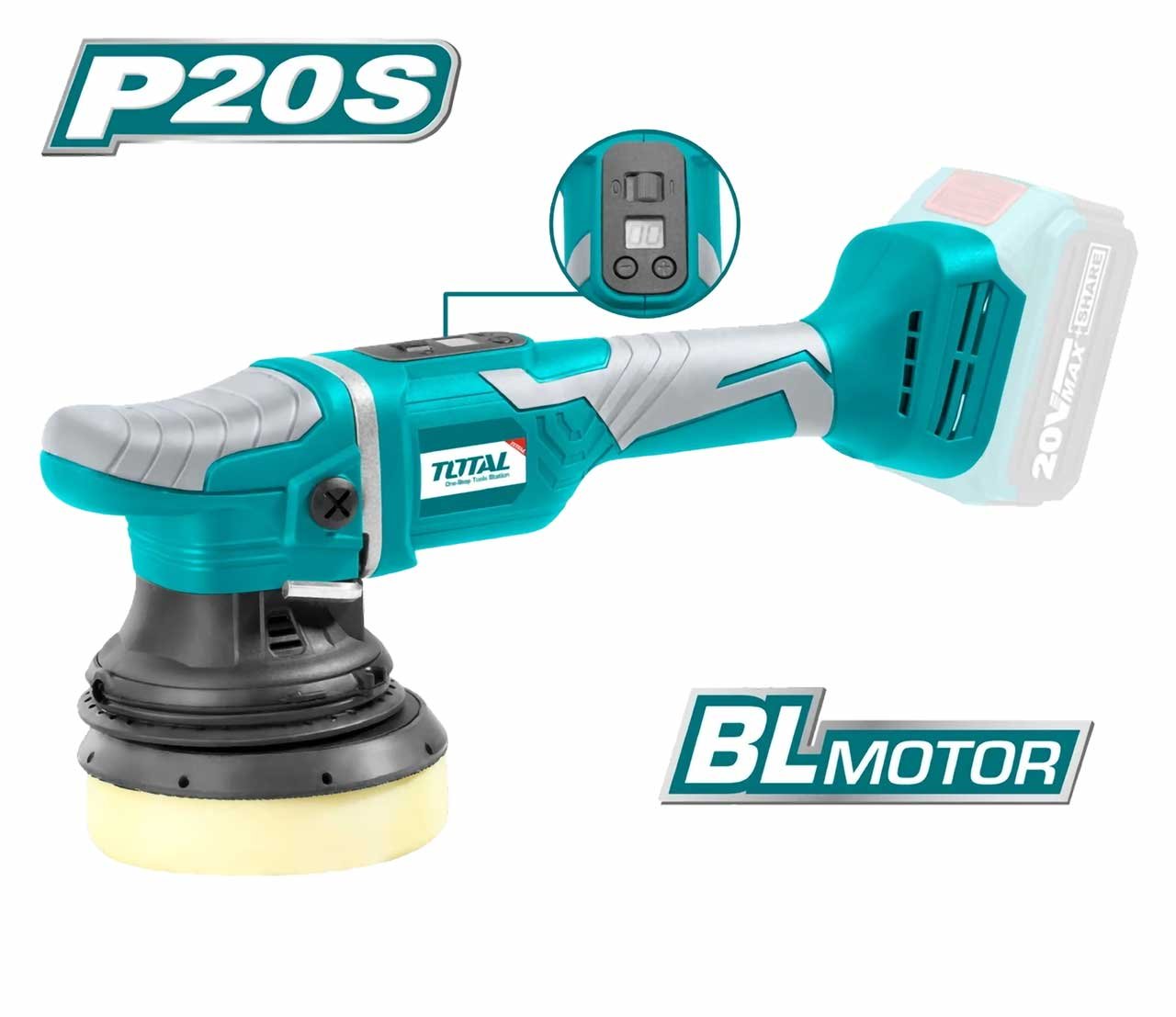 เครื่องขัดสีรถไร้สาย 20V (BL MOTOR) TOTAL รุ่น TAPLI2002 (ตัวเปล่า)