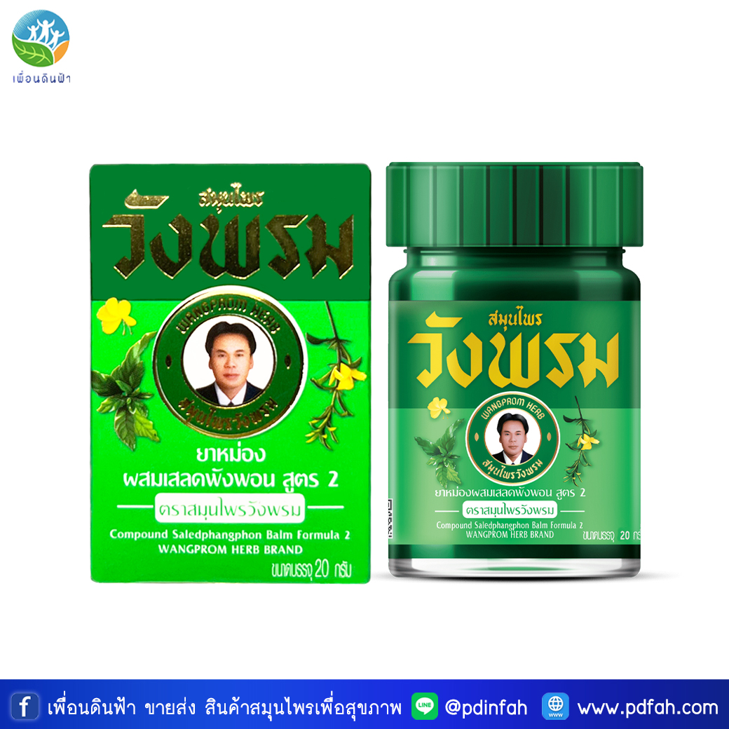 C09 วังพรม ยาหม่องเสลดพังพอน สูตรเย็น 20g. WANGPROM Compound Saledphangphon (ยาหม่องวังพรม)
