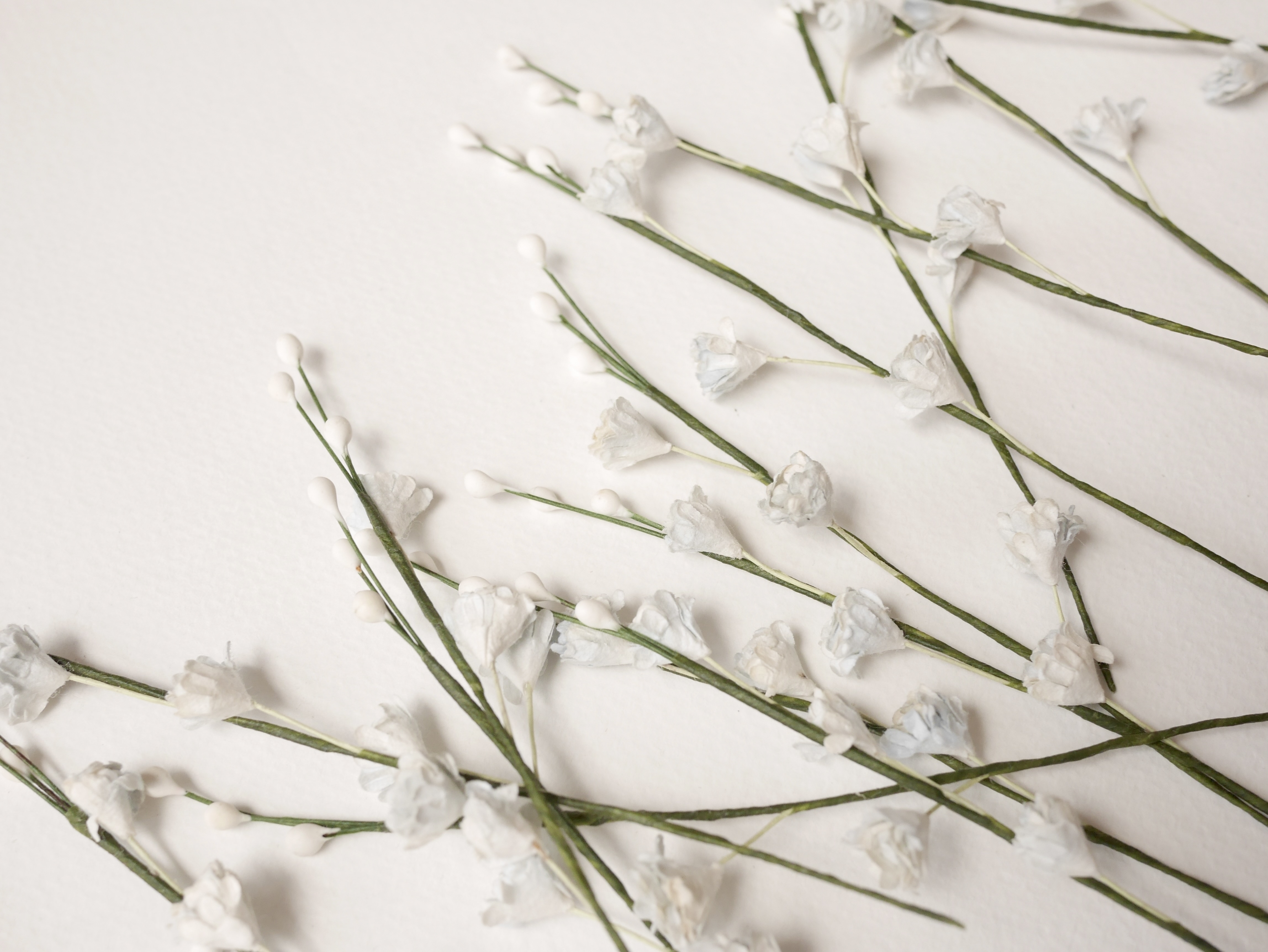 ดอกไม้ประดิษฐ์, ดอกไม้กระดาษสา, ดอก gypsophila, ดอกยิปโซ, ดอกยิปโซก้าน เกสรสีขาว งานประดิษฐ์ตกแต่งของชำร่วย, ดอกไม้ทำพานพุ่ม,พานพวงมาลัย, พานรับไหว้, ขนาด 1 cm. สีฟ้าตุ่นปัด