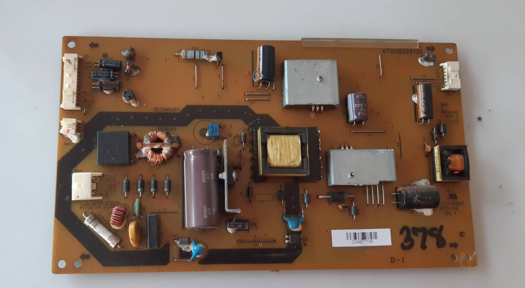 อันที่ 378 TOSHIBA 32P1300VT ซัฟฟลาย V71A00028700 ดีเทสแล้ว
