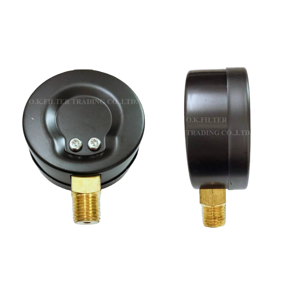 Pressure Gauge เกจ์วัดแรงดัน 2.5" 0-80 PSI (0-6 Bar) เกลียว 1/4" ยึดล่าง