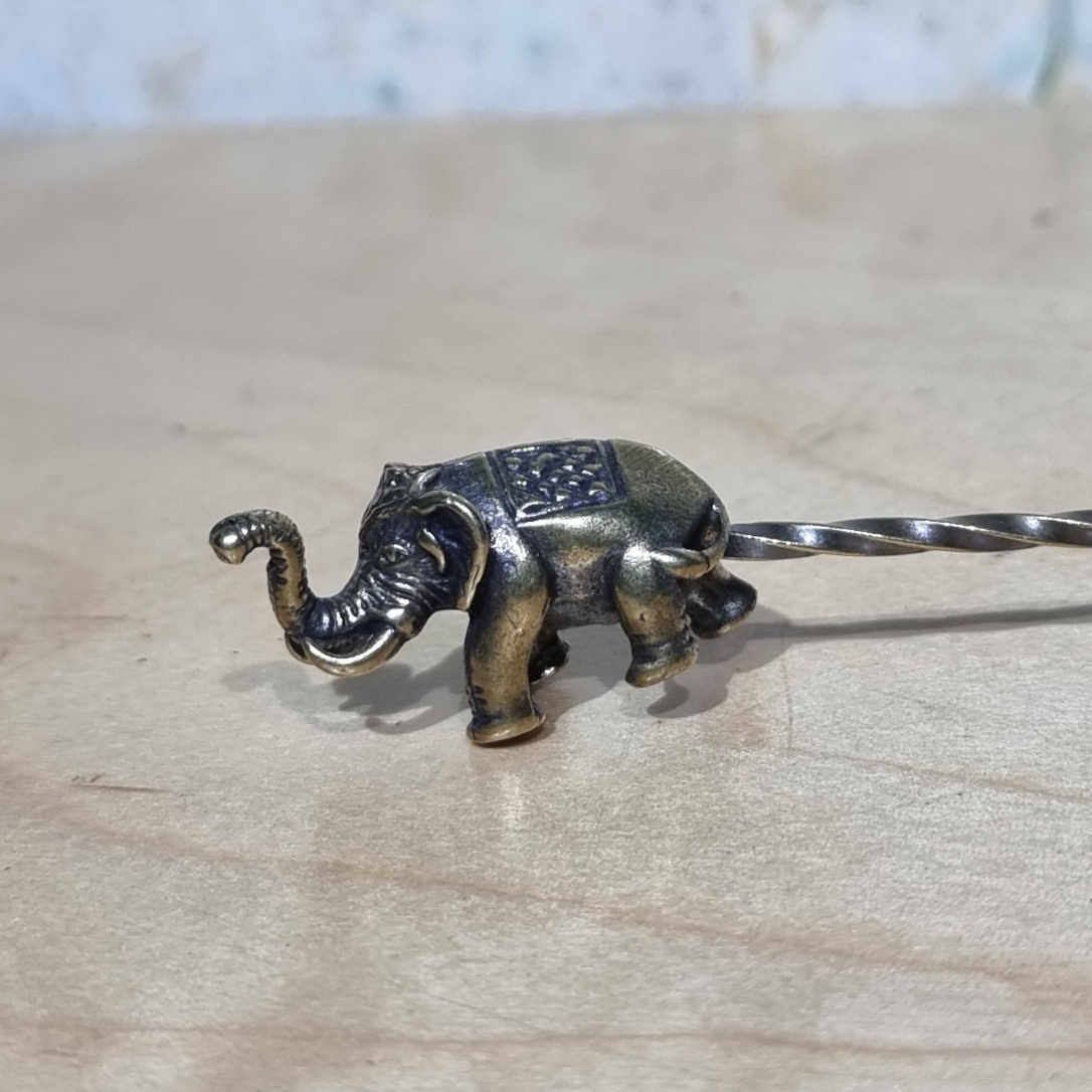 [1007] ไม้แยงทองเหลือง 12cm ลาย Vintage เข็มเกลียว cigar pass accessories smoking set