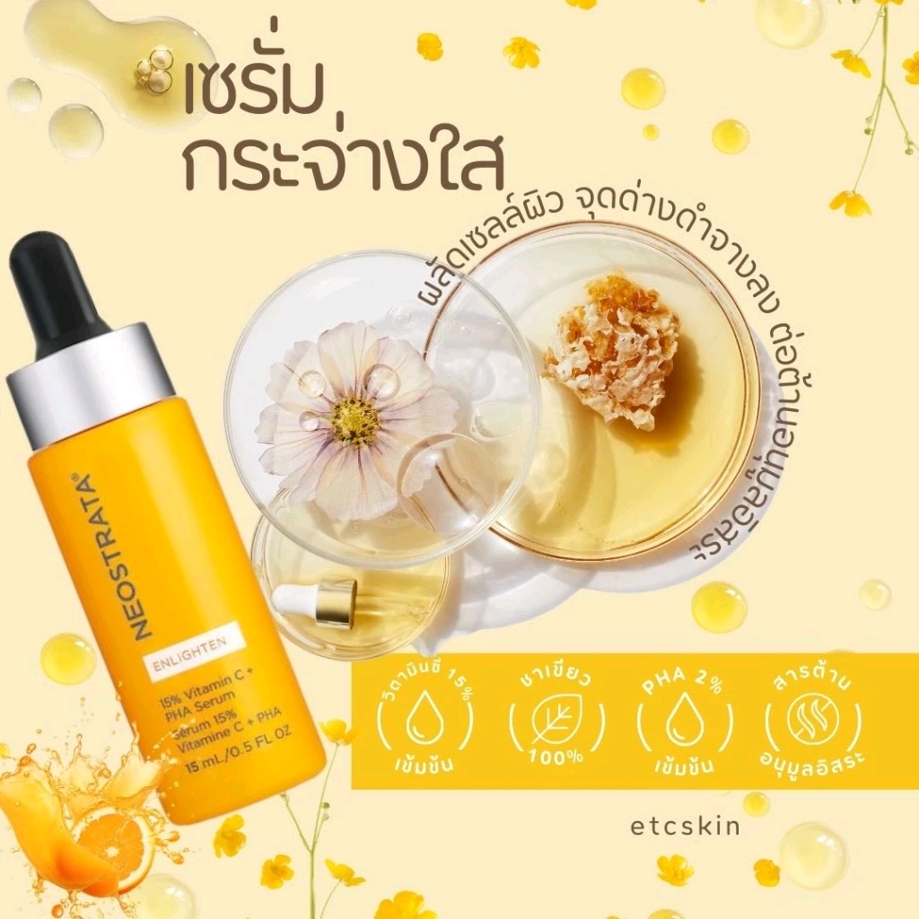 NeoStrata 15% Vitamin C + PHA Serum 15ml, Lot012JA และ Lot032JA ผลิตปี 2022 0 กก.