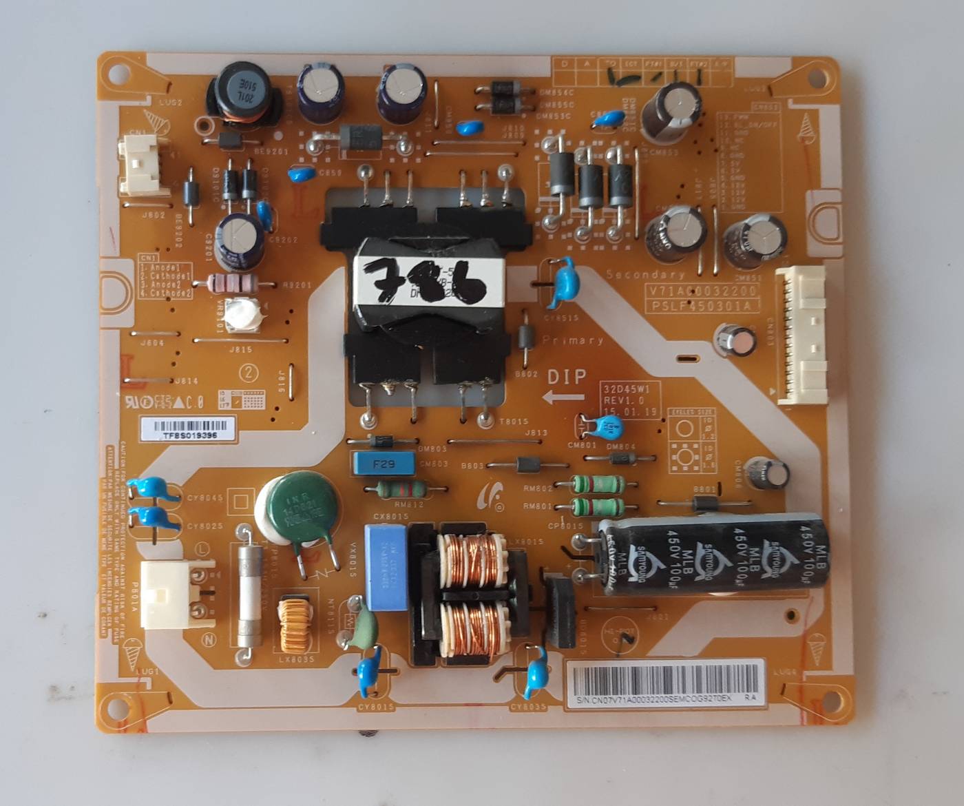 อันที่ 786 TOSHIBA 32L2550VT ซัฟฟลาย V71A00032200 ดีเทสแล้ว