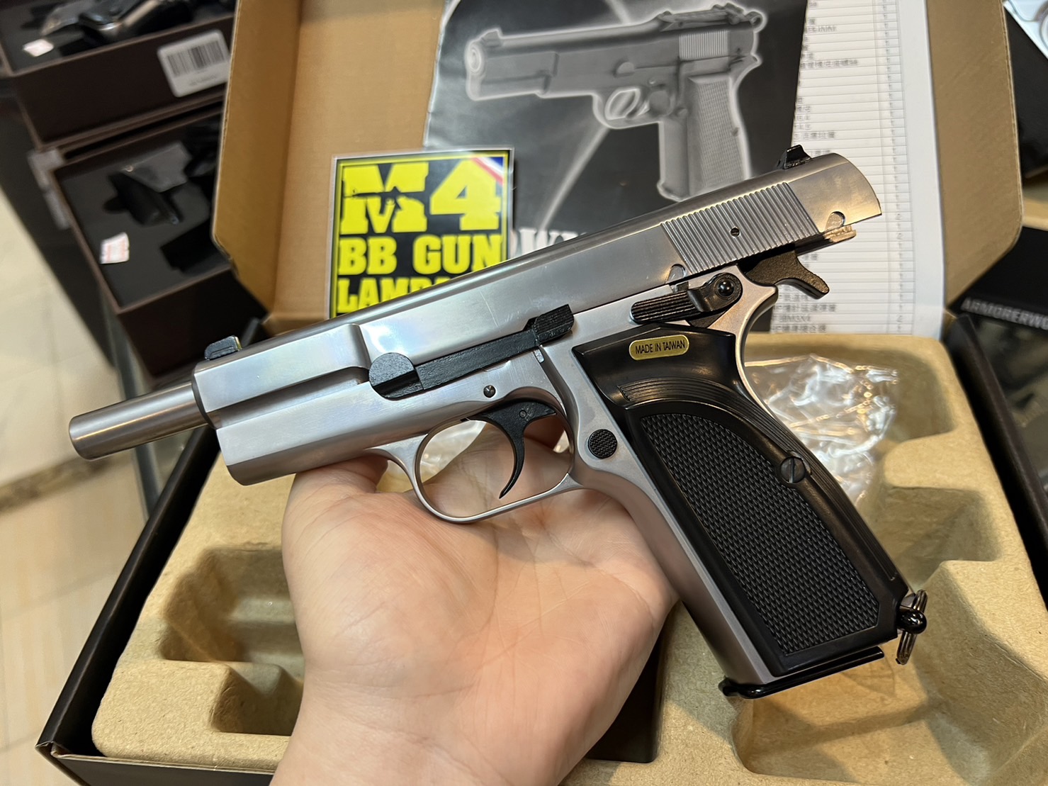 WE - Browning Hi-Power MK3 สีเงิน