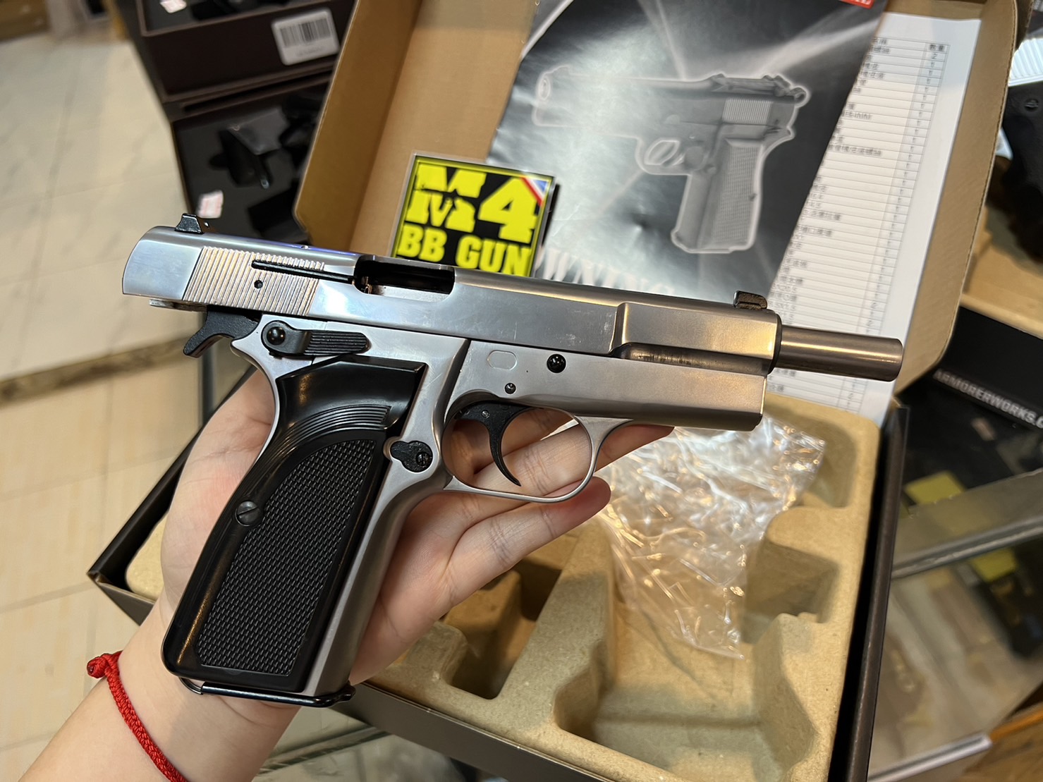 WE - Browning Hi-Power MK3 สีเงิน