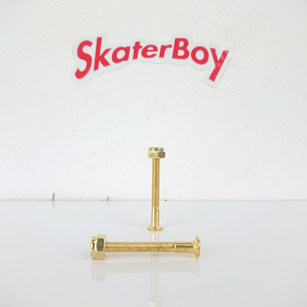 [0309] น็อตทอง ยึดทรัคสเก็ตบอร์ด ยาว 29, 38, 44, 60mm มีบ่า ถนอมไม้ หัวหกเหลี่ยม ตัวผู้พร้อมตัวเมีย คือ1คู่