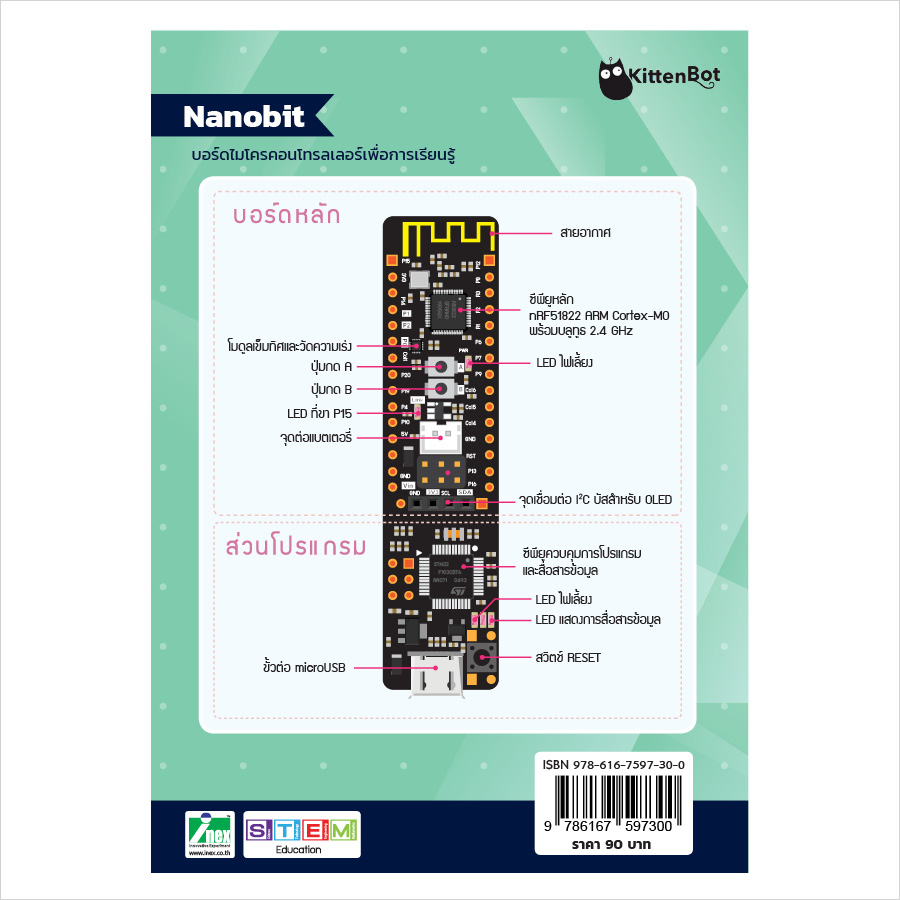 หนังสือแรกเริ่มเขียนโค้ดกับ Nanobit บอร์ดไมโครคอนโทรลเลอร์เพื่อการเรียนรู้