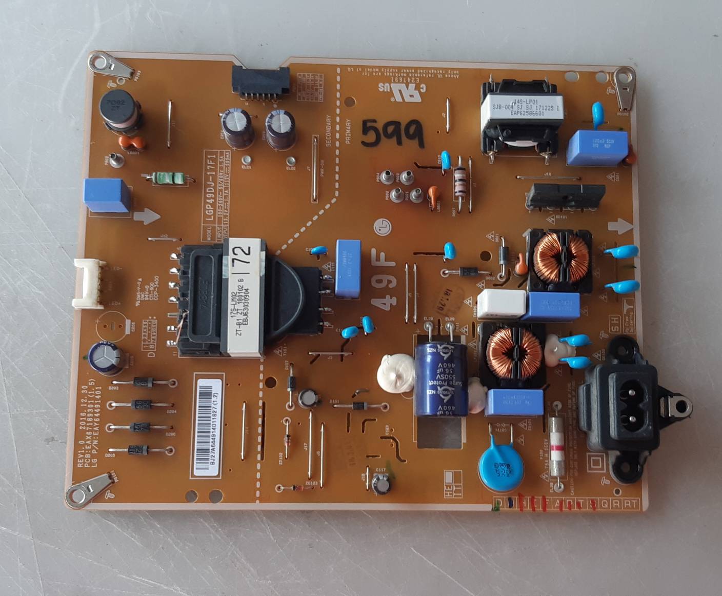 อันที่ 599 LG 49LJ550T ซัฟฟลาย EAX67189301 EAY64491401 ดีเทสแล้ว