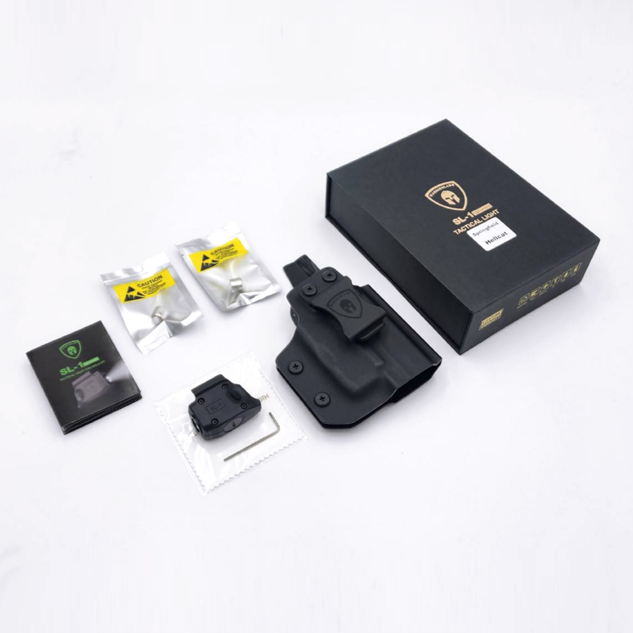 ไฟฉาย Warriorland SL-1 + ซองพกใน Kydex (Springfield Hellcat) (K2460)