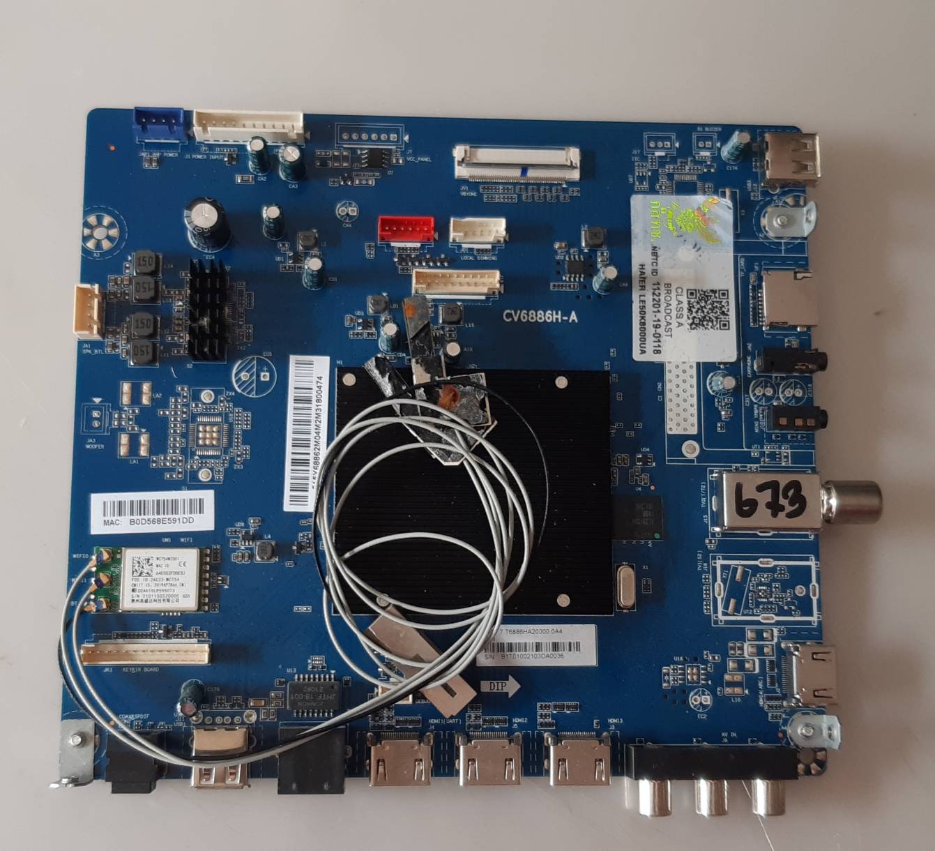 อันที่ 673 Haier LE50K8000UA ซีสเตร็ม CV6886H-A