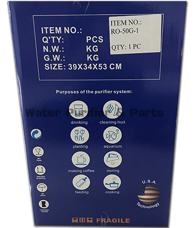 เครื่องกรองน้ำดื่ม Ro 5 ขั้นตอน รุ่น RO 50 G-1 RO system