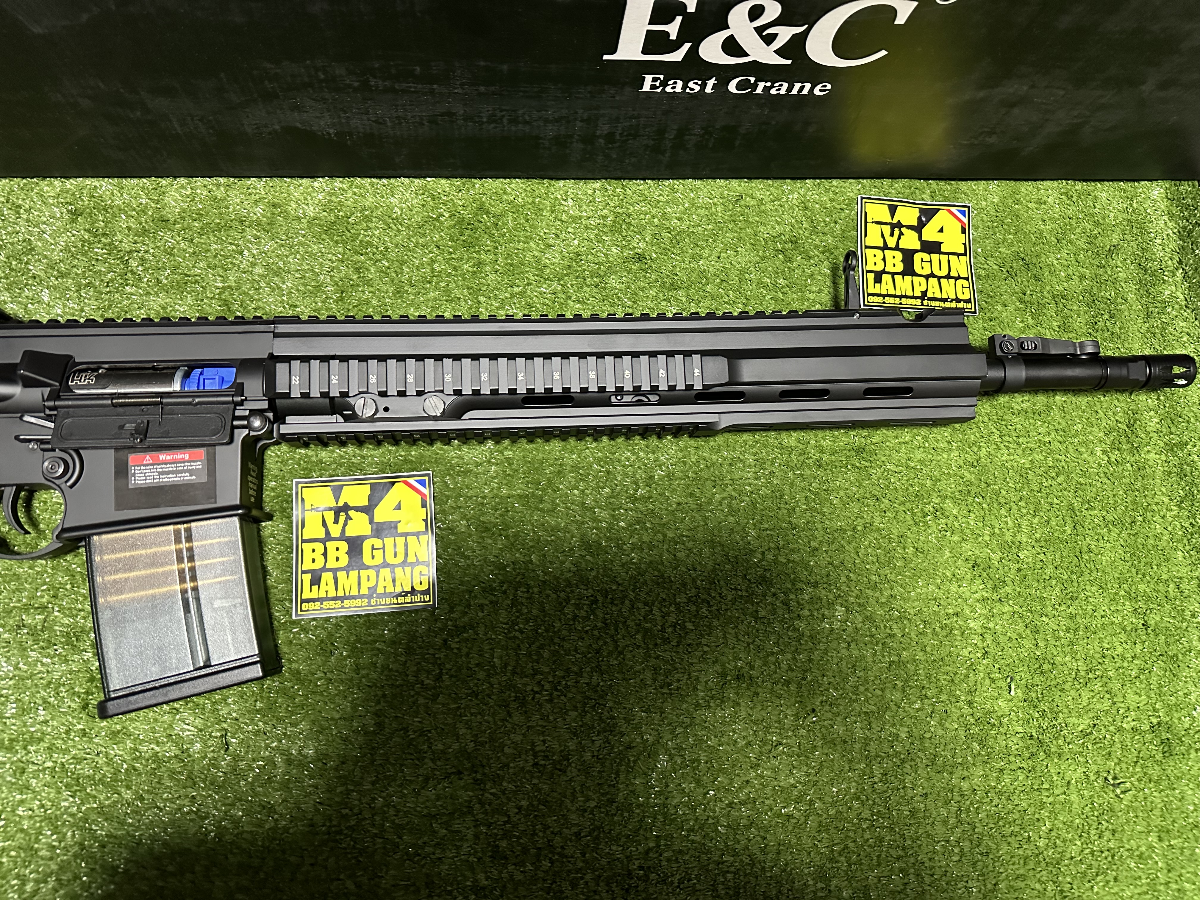 E&C 202 S2 ปืนอัดลมไฟฟ้า บอดี้ดำ HK417 ชุดรางหน้าสีดำ