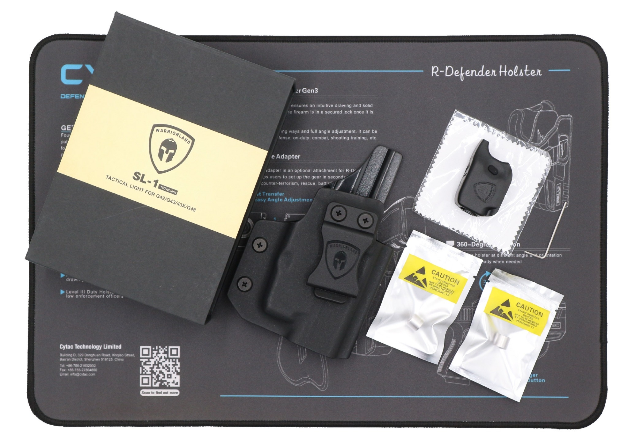 ไฟฉาย Warriorland SL-1 + ซองพกใน Kydex G43/G43X ( เฉพาะรุ่นที่ไม่มีราง ) (K2460)
