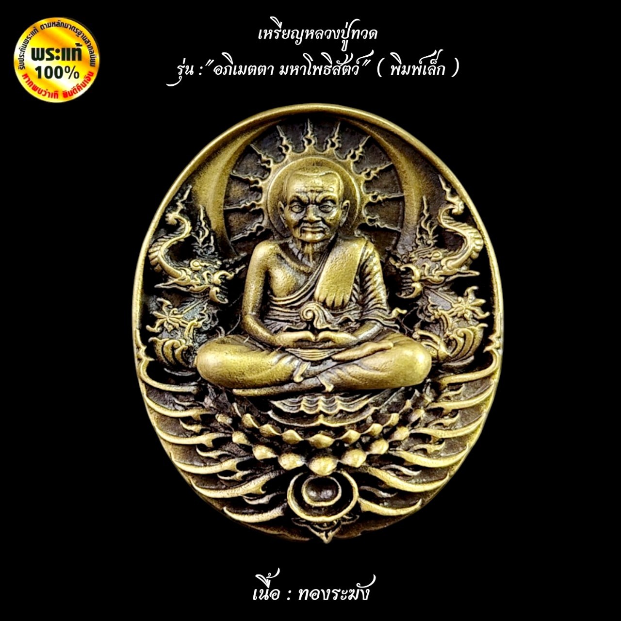 เหรียญหลวงปู่ทวด รุ่น " อภิเมตตา มหาโพธิสัตว์ " ( พิมพ์เล็ก )
