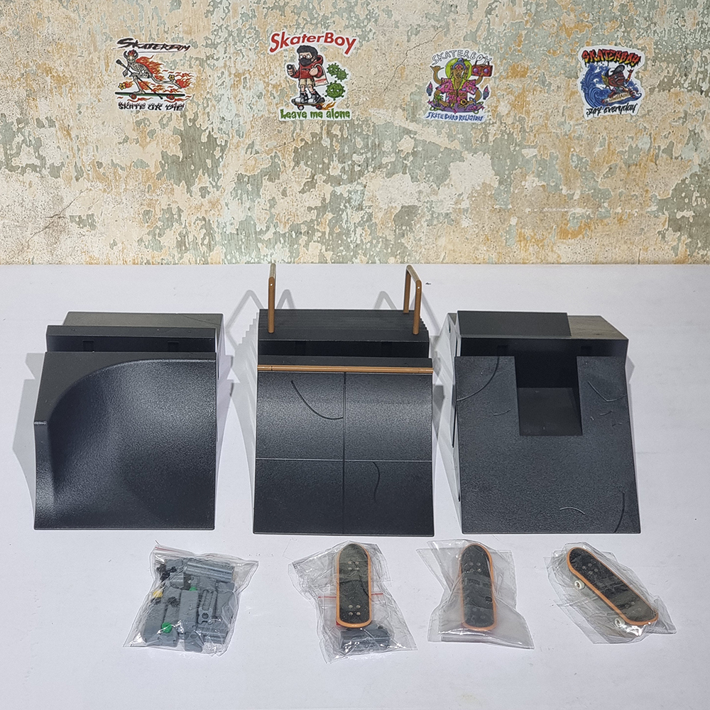 [0205] อปกรณ์จำลอง skate park สำหรับเล่น fingerboard สเก็ตบอร์ดนิ้ว off the wall ทางลาด บันได