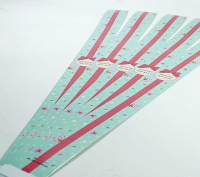 สายคาดกล่องลายดอกไม้สีฟ้าคาดแดง 50 ชิ้น (คลิกเพื่อเลือกขนาด)
