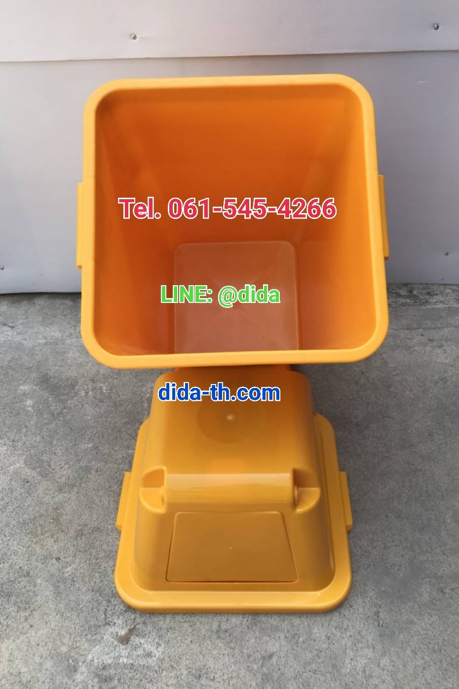 ถังขยะแยกประเภท ทรงเหลี่ยม 120 ลิตร พร้อมฝาครอบทรงสูง(ไม่มีล้อเข็น)