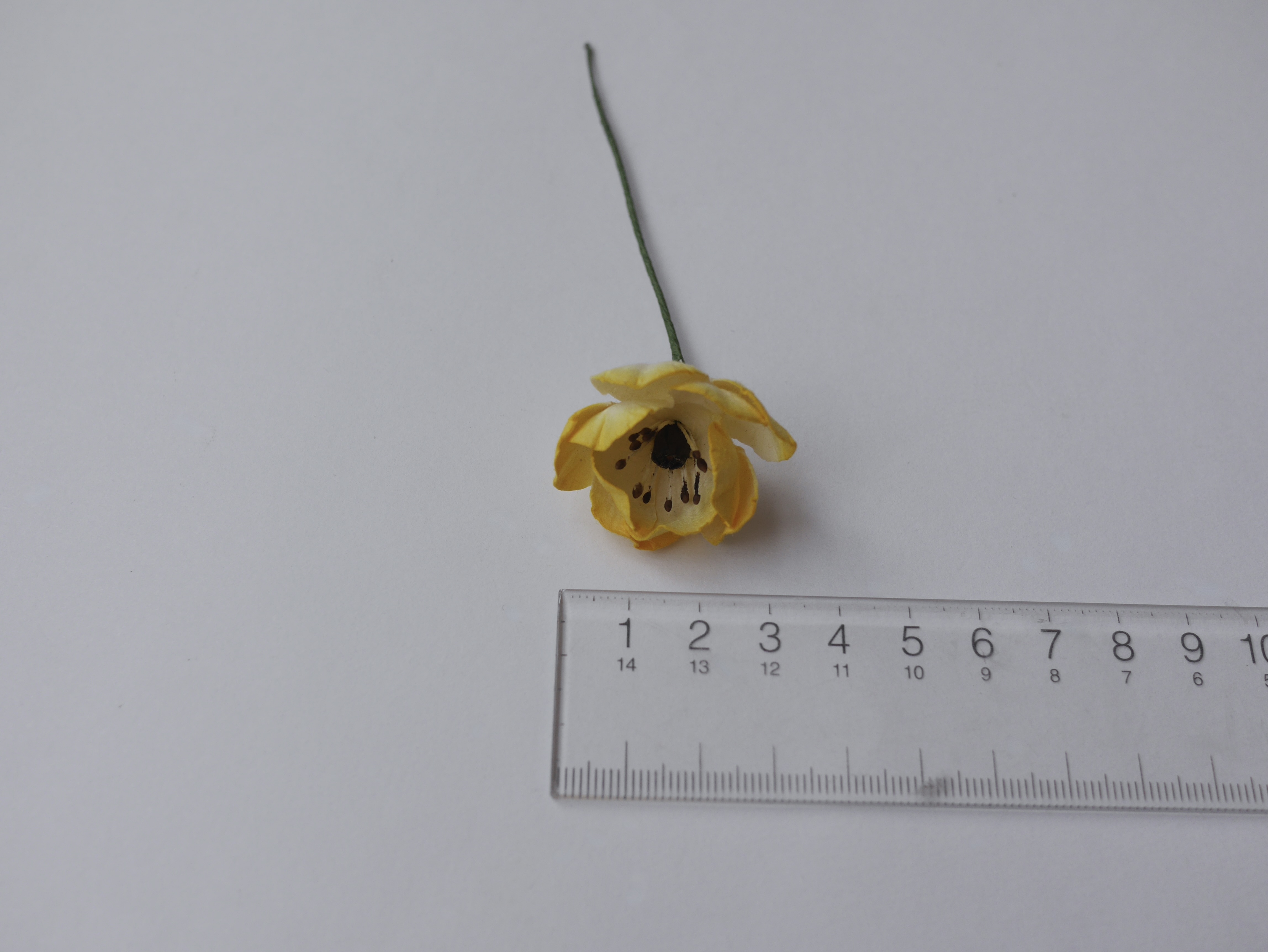 ดอกกุหลาบกระดาษสา peony ดอกไม้กระดาษสาราคาส่ง, ดอกไม้กระดาษ,ดอกไม้ประดิษฐ์ สำหรับตกแต่งของชำร่วย งานแต่งงาน ดอกกุหลาบกลม peony ขนาด 3.5 cm. จำนวน 25 ดอก, สีเหลืองปัด เกสรสีดำ Paper Flowers, Peony flowers supplies size 3.5cm./ 25 pieces, handmade flower