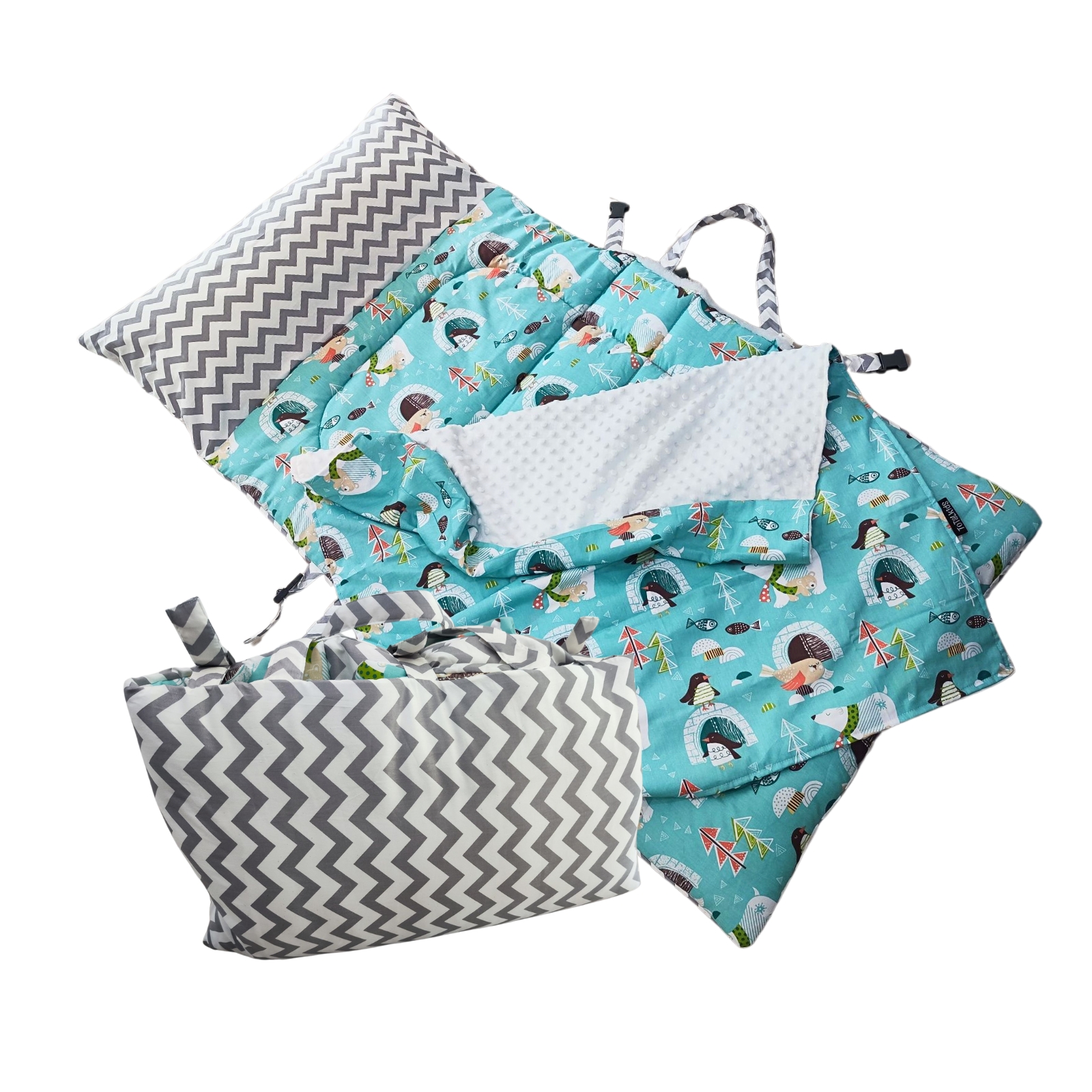 ที่นอนอนุบาล ที่นอนพกพา รุ่น cozy ซักทั้งชิ้น หมอนยาวเย็บติดตัวที่นอน