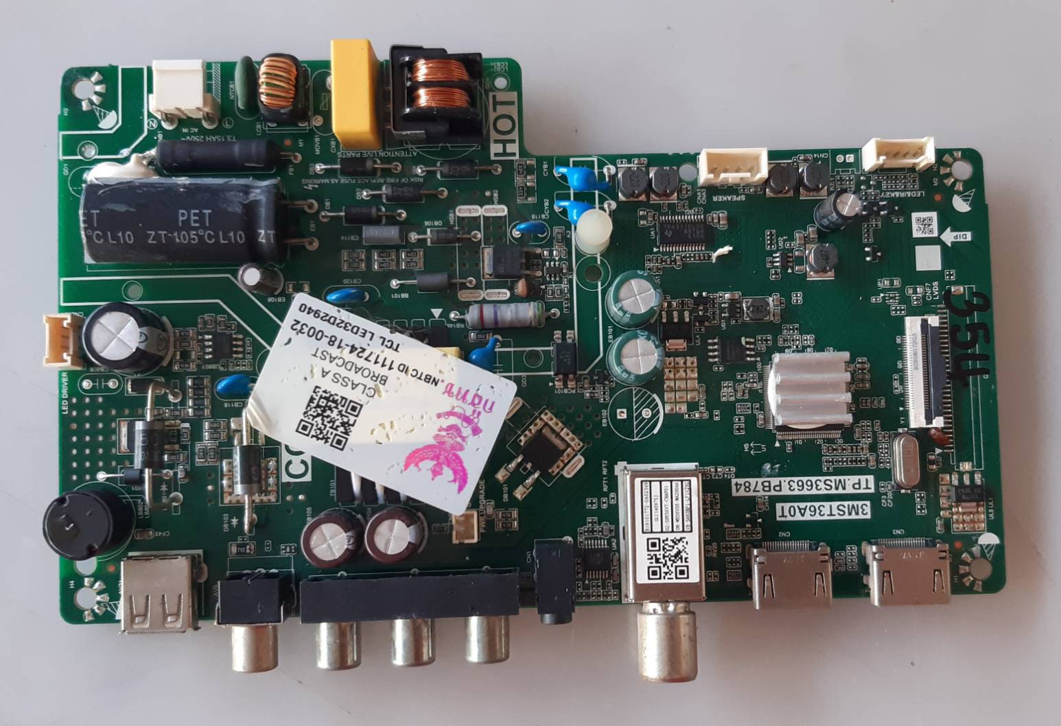 อันที่ 354 TCL 32D2940 ซีสเตร็ม 3MST36A0T TP.MS3663.PB784 ดีเทสแล้ว สวย