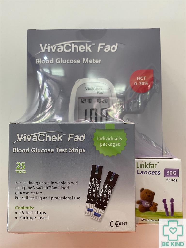 [[📍เมื่อสั่งซื้อสินค้า MAXXLIFE 2ชิ้นขึ้นไป มีของเเถมพิเศษ📍]] เครื่องเจาะวัดน้ำตาล VIVACHEK FAD SET แผ่น 25 ชิ้น + เข็ม 25 ชิ้น (MAXXLIFE)