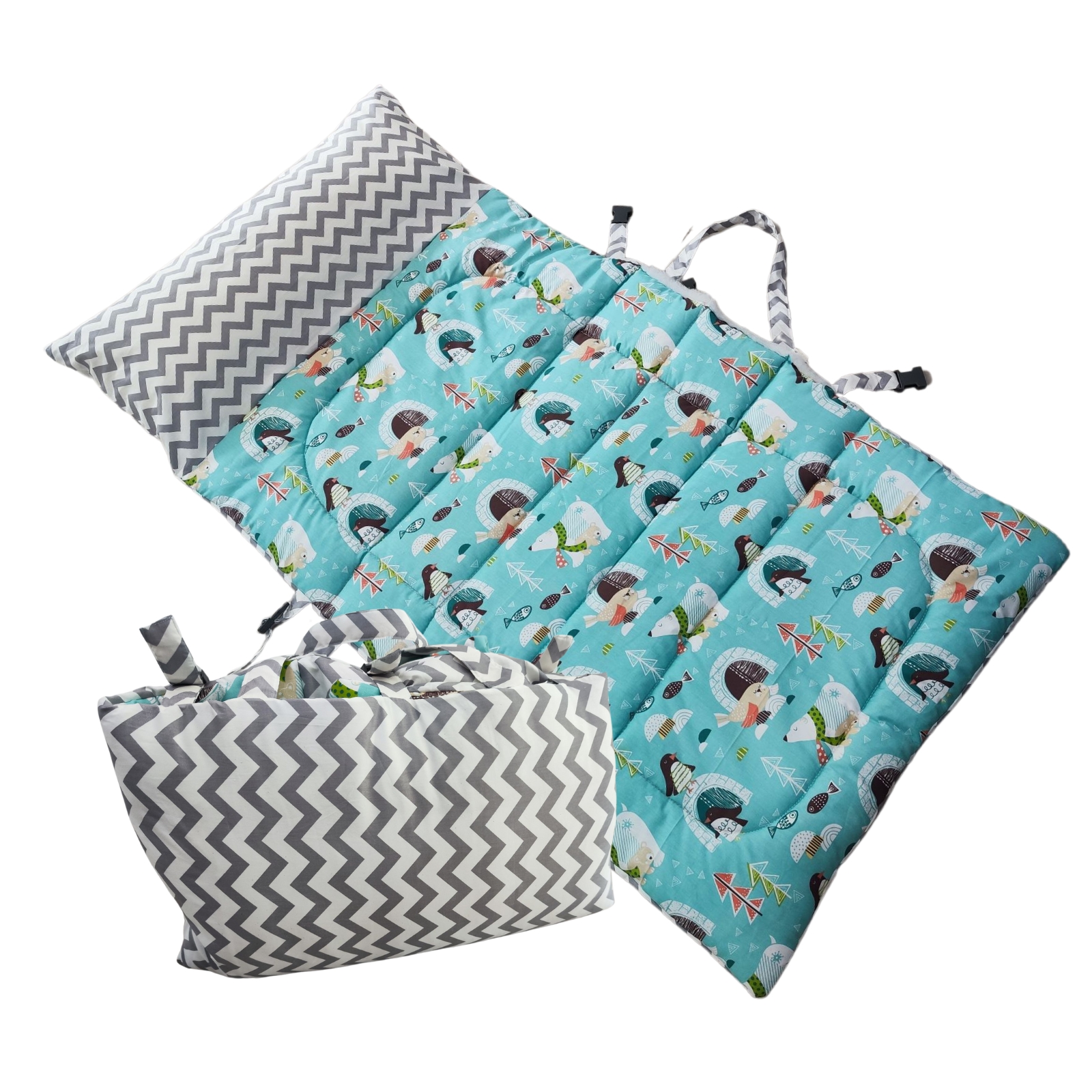 ที่นอนอนุบาล รุ่นหมอนยาวเย็บติดที่นอน (ไม่มีผ้าห่ม) lovely nap