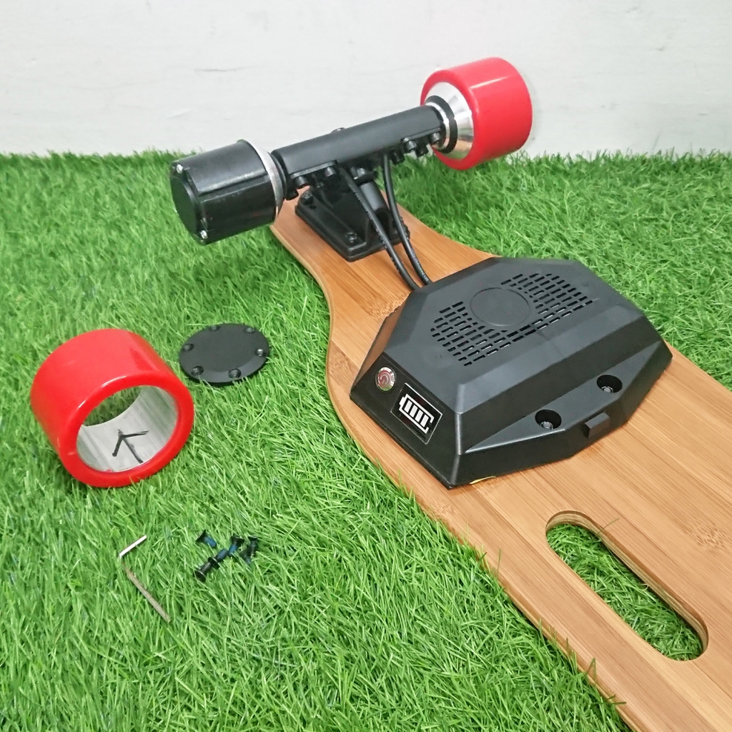 [0502] ล้อมอเตอร์ สเก็ตบอร์ดไฟฟ้า V3 ขนาด 75/90mm รองรับแบต 24/36V ยางหนา เปลี่ยนยางได้ ทน