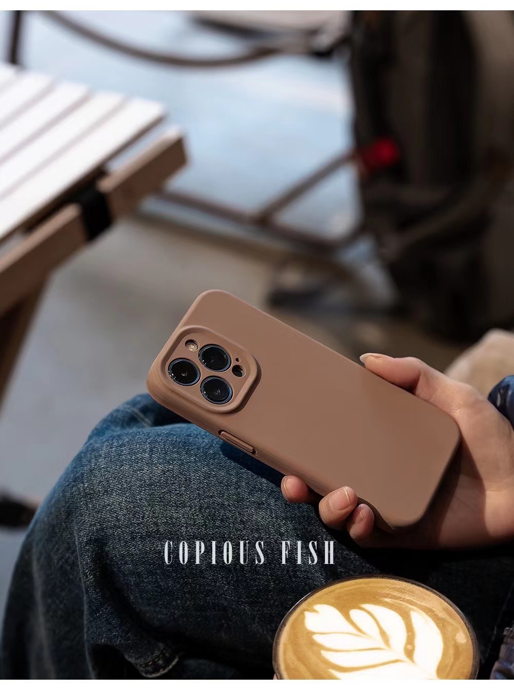 Silicone premium with camera Case (brownie colors)