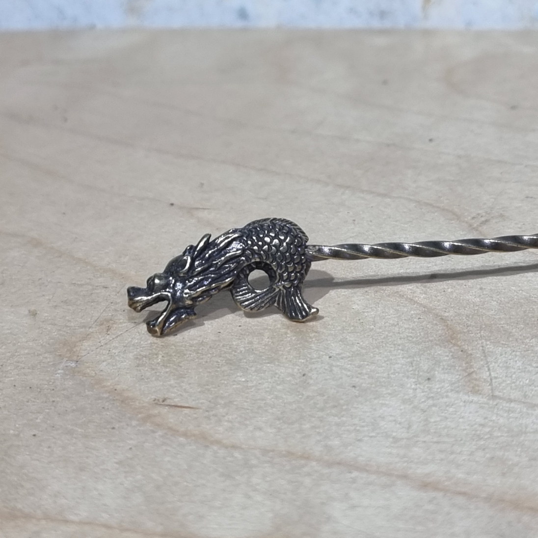 [1007] ไม้แยงทองเหลือง 12cm ลาย Vintage เข็มเกลียว cigar pass accessories smoking set