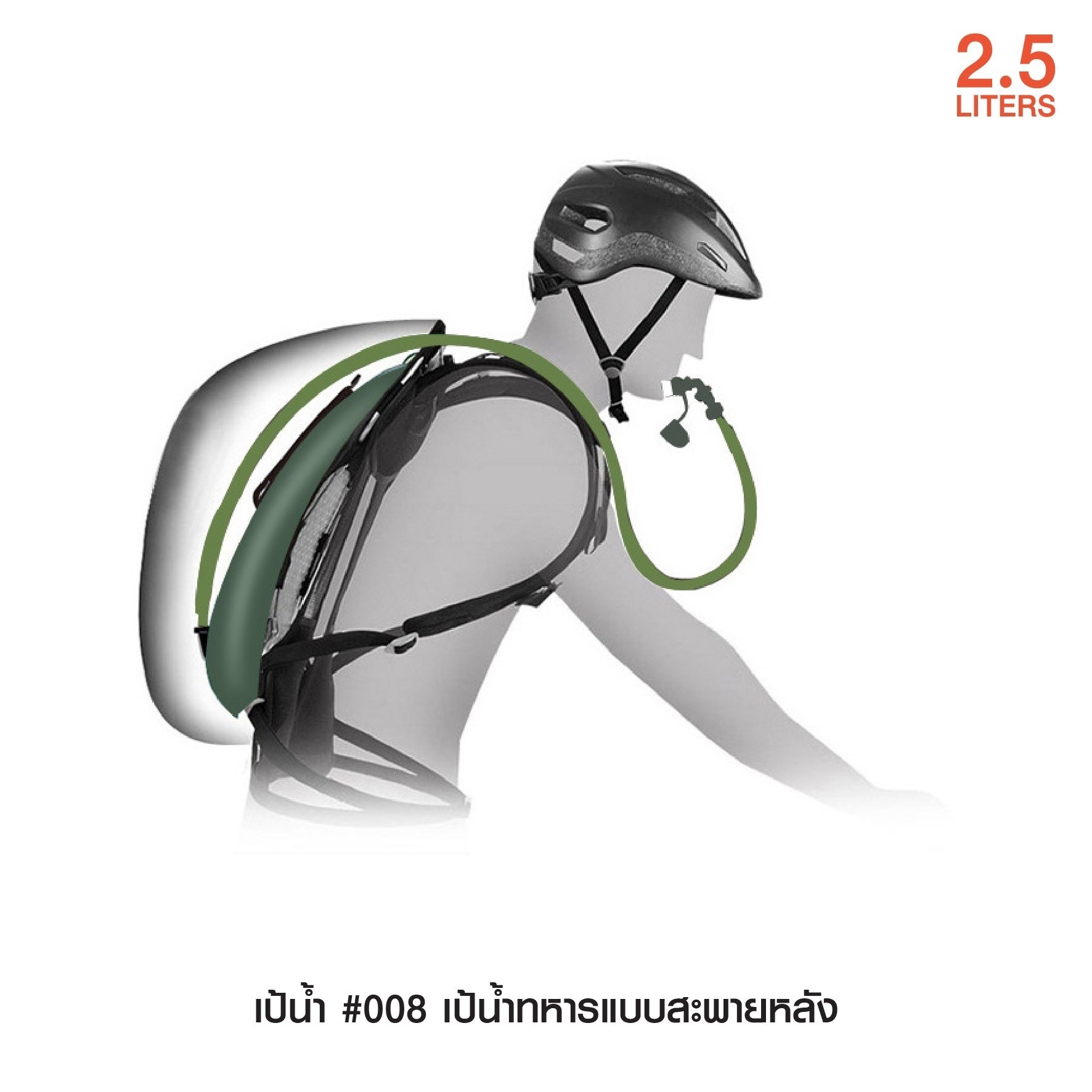 เป้น้ำทหารสะพายแบบหลัง #008 (KO230)