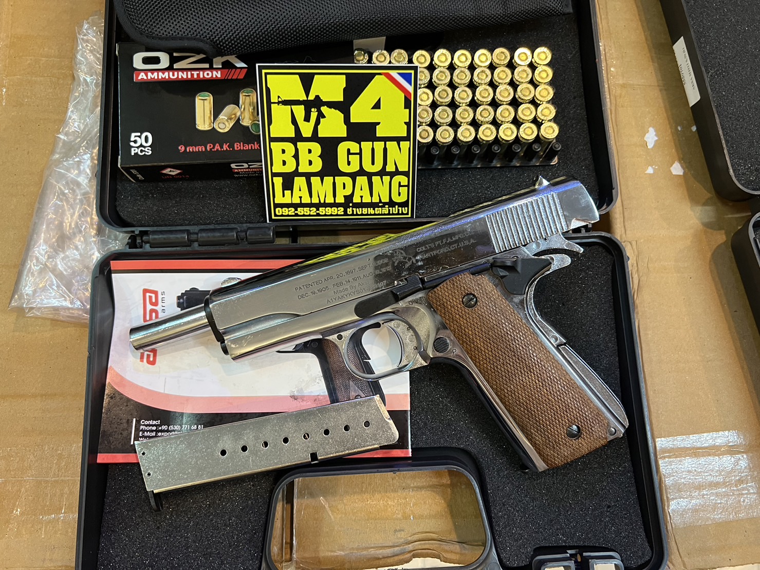 AKSA COLT 1911 ลาย 100 ปี สีเงินเงา