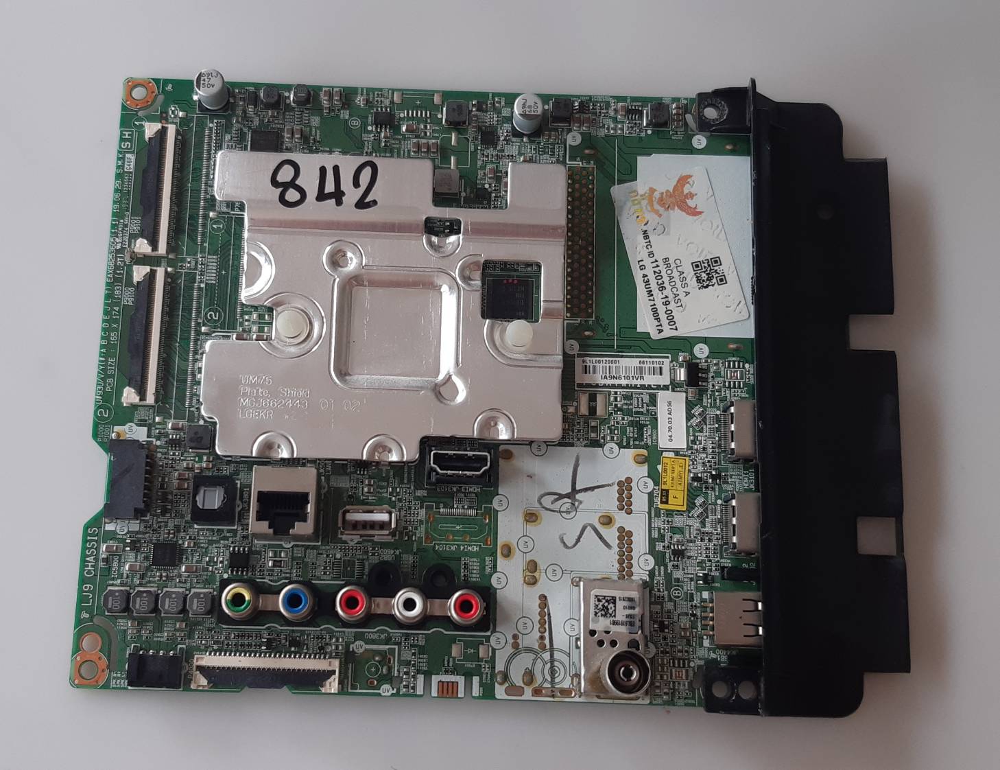 อันที่ 842 LG 43UM7100PT ซีสเตร็ม EAX68253605 2แพร 60PIN ดีเทสแล้ว