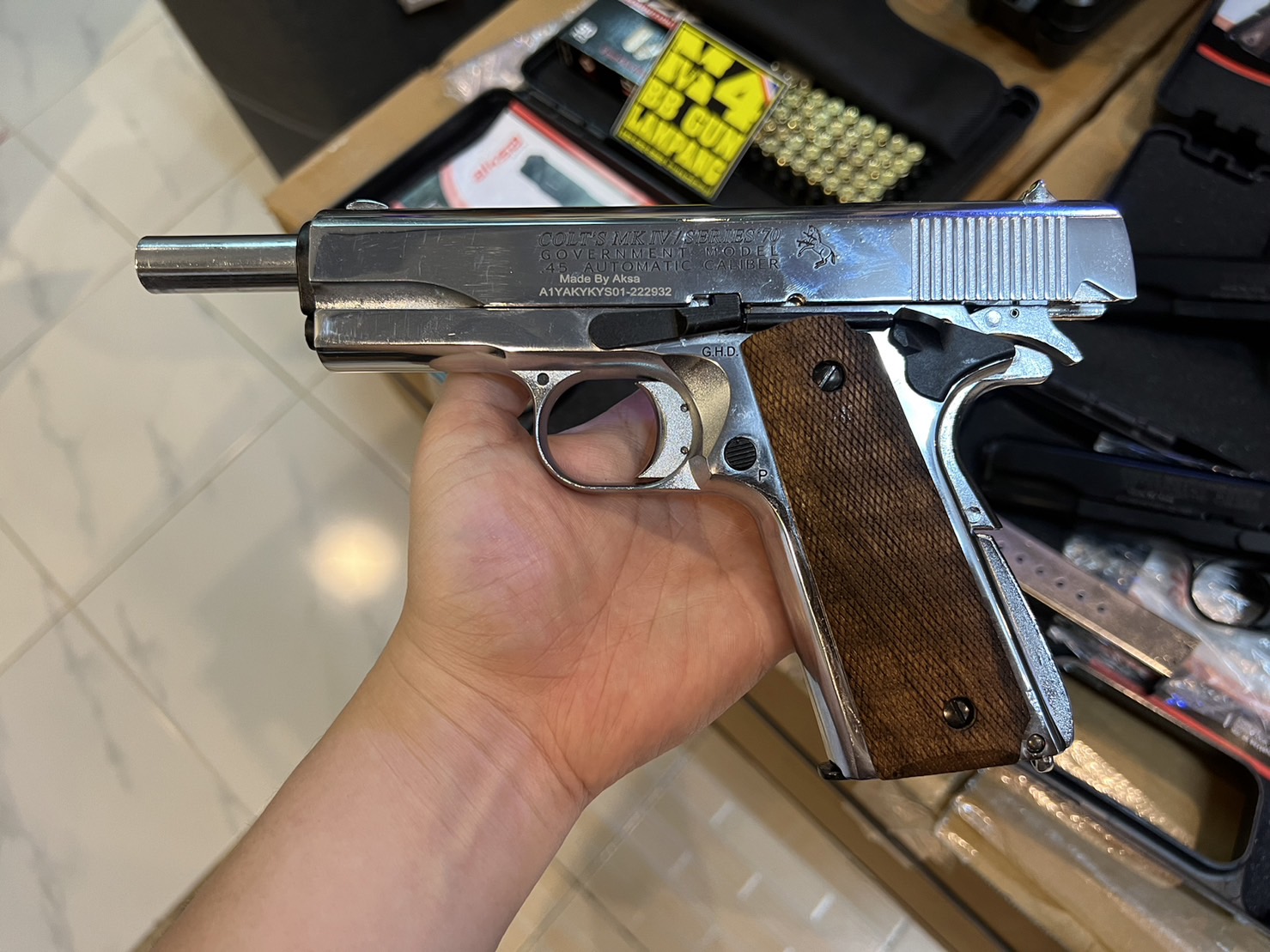 AKSA COLT 1911 ลาย Series 70 สีเงินเงา